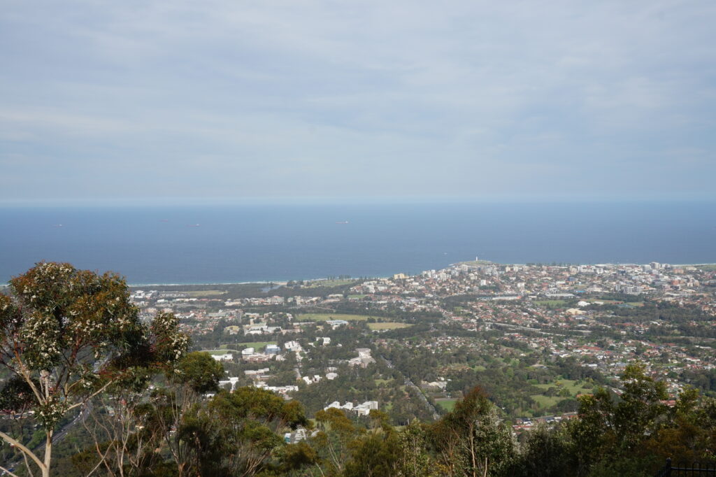 View of Wollongong from Mt Keira lookout