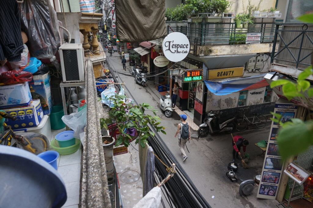 The narrow streets of Hanoi