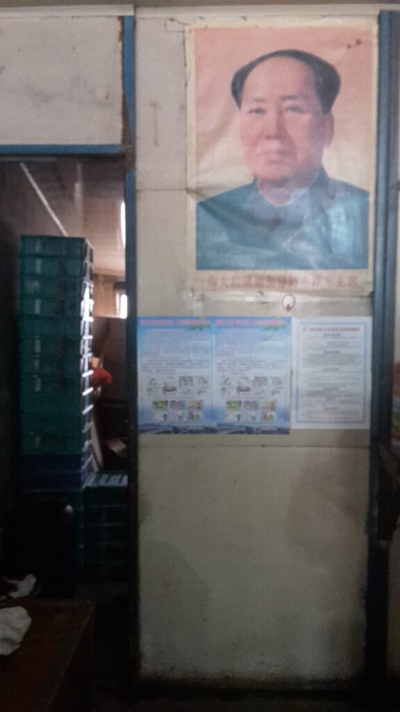 A very nationalistic wall in a roadside noodle shop in Guilin, China