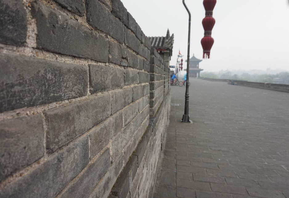 The 14km long city wall in Xi'An, China