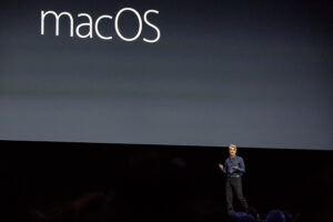 SAN FRANCISCO, CA - JUNE 13: Craig Federighi, Apple's senior vice president of Software Engineering, introduces the new macOS Sierra software at an Apple event at the Worldwide Developer's Conference on June 13, 2016 in San Francisco, California. Thousands of people have shown up to hear about Apple's latest updates. (Photo by Andrew Burton/Getty Images)