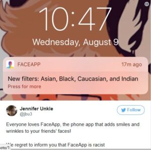 FaceApp is being labelled racist after controversial filters.