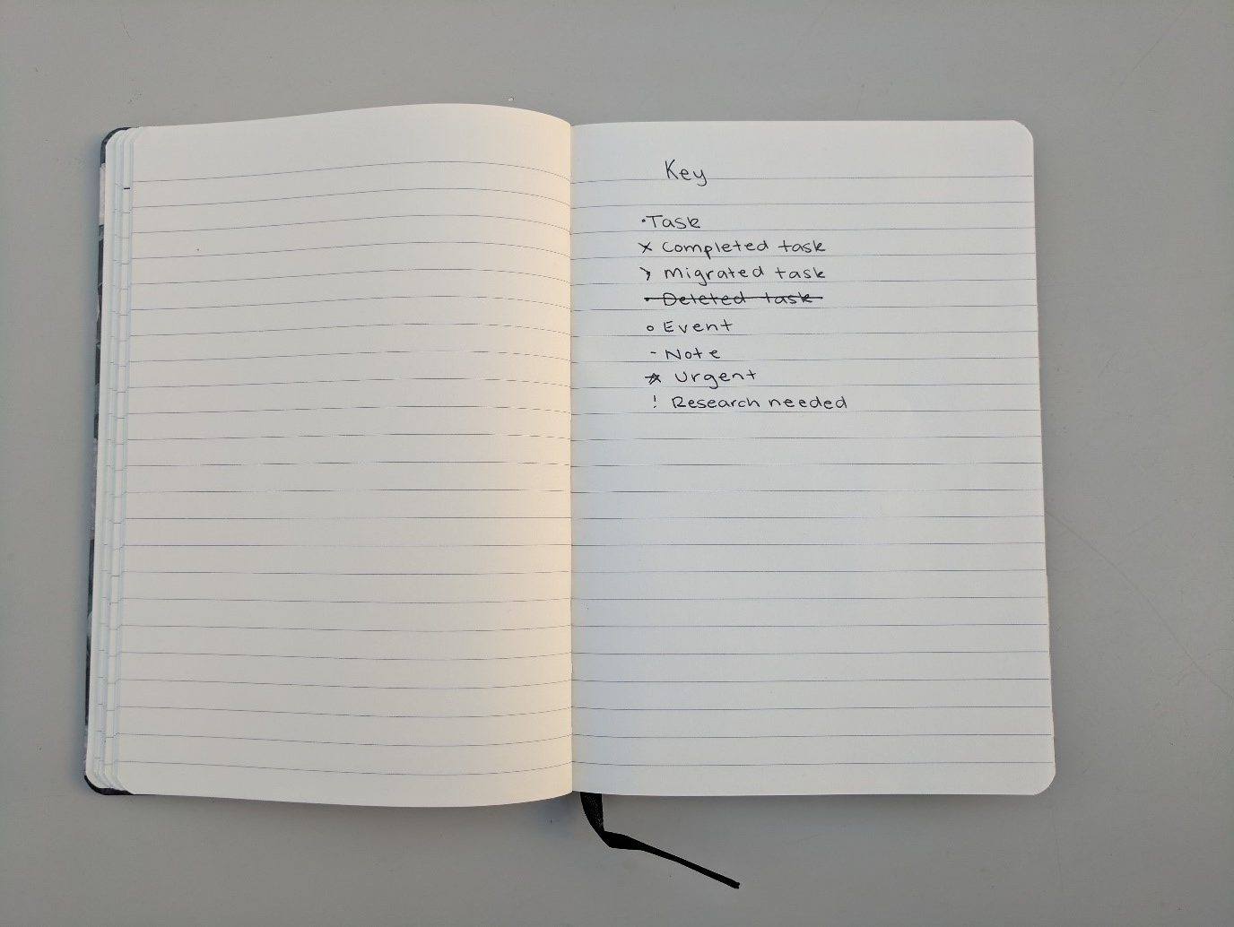 bullet journal key 