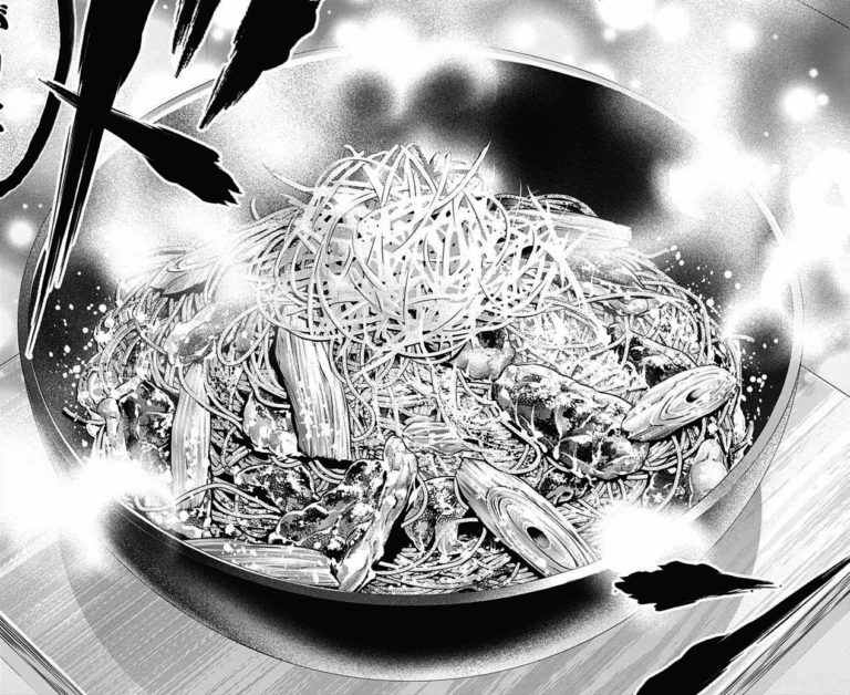 Food wars black white still 