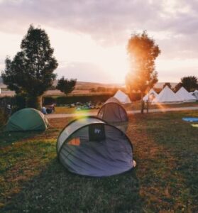 falls festival camping in tent