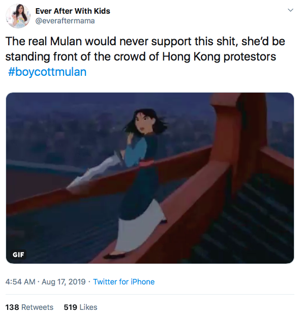 Mulan social media backlash