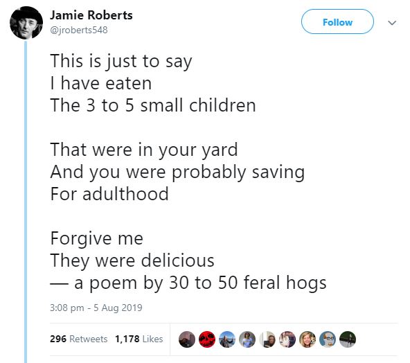 feral hog poem