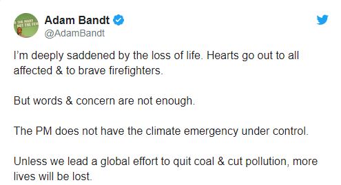 bush fire adam bandt