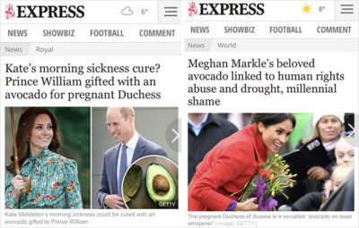 express headlines royal contradiction avocado