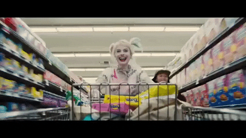 New at the movies Harley Quinn Birds of Prey in supermarket