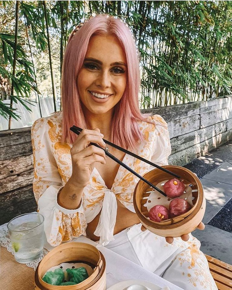 DJ Tigerlily eating her wellness food 