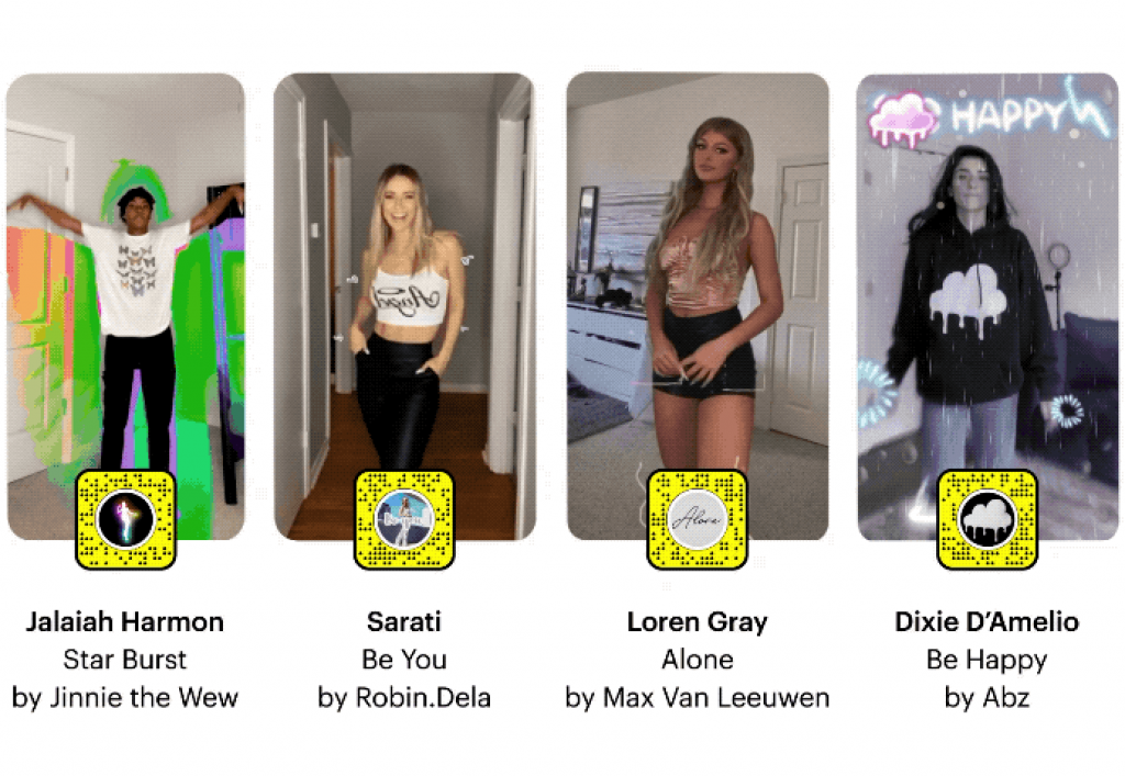 Snapchat filters and AR with snapchat stars