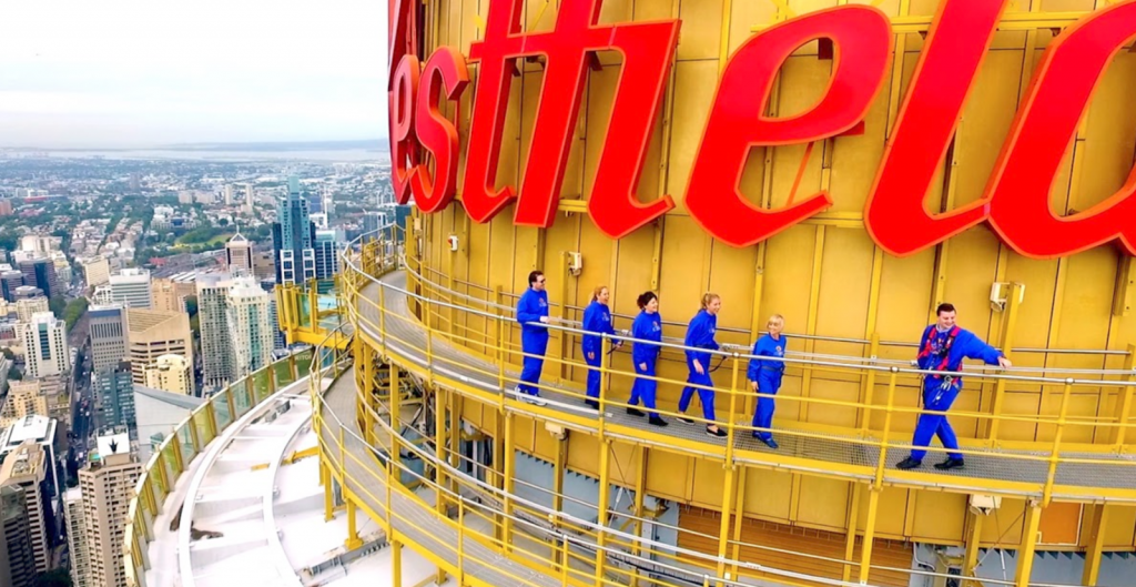 People walking around Sydney Tower Eye SKYWALK