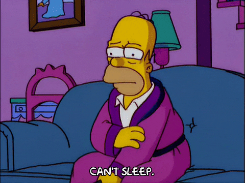 Homer Simpson unable to practise sleeping
