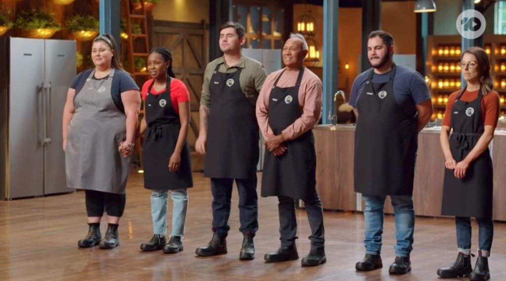 Larissa, Rue, Declan, Robbie, Antonio and Jessica. MasterChef