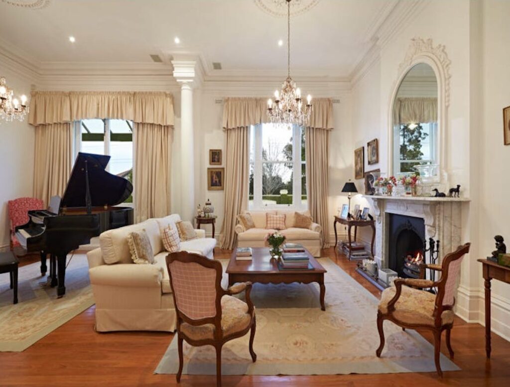 The living room in The Bachelors Australia 2024 mansion.