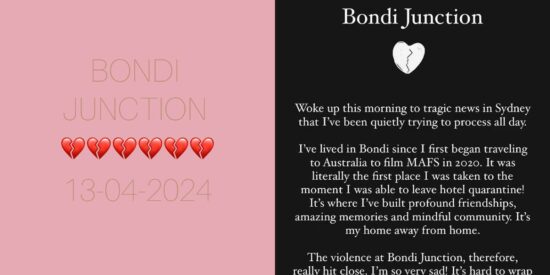 Celebrities pay tribute to the victims of tragic Bondi Junction attack