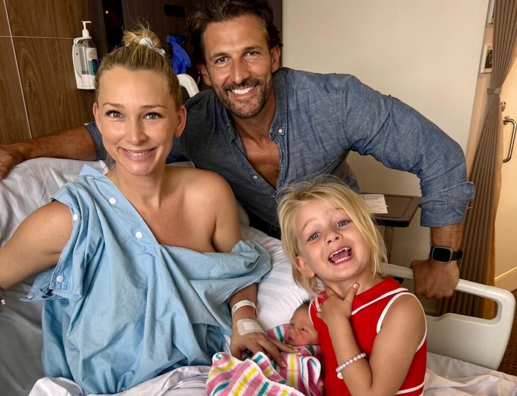 Tim and Anna with Ruby and Elle after she gave birth