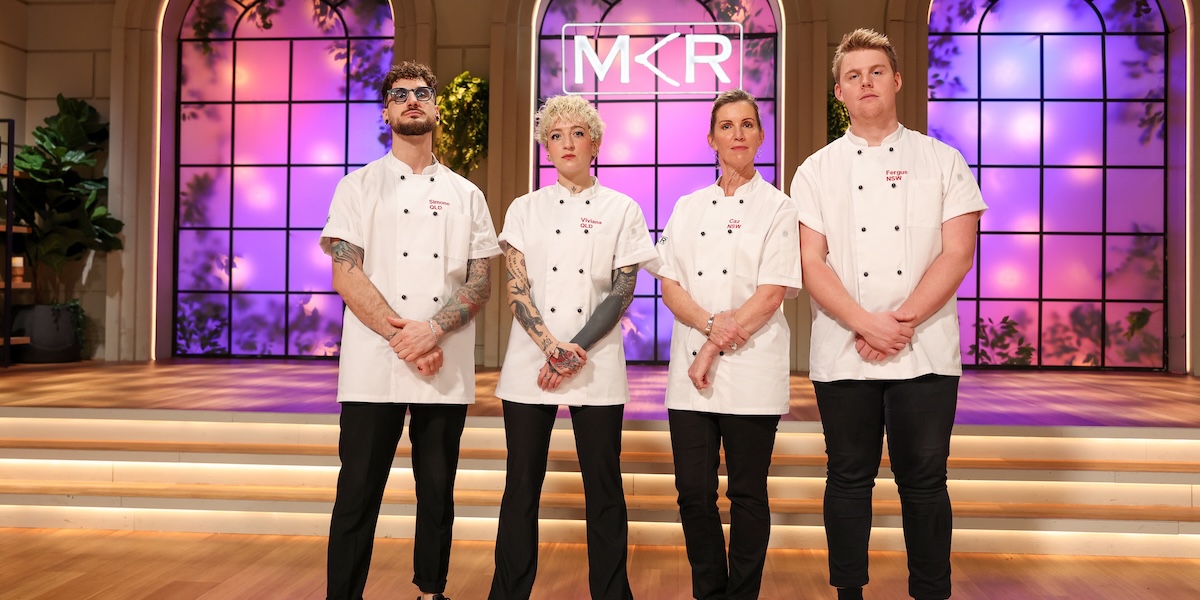 Simone, Vivana, Caz and Fergus on MKR 2024.