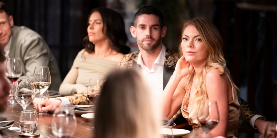 Ryan and Jacqui at a MAFS 2025 dinner party