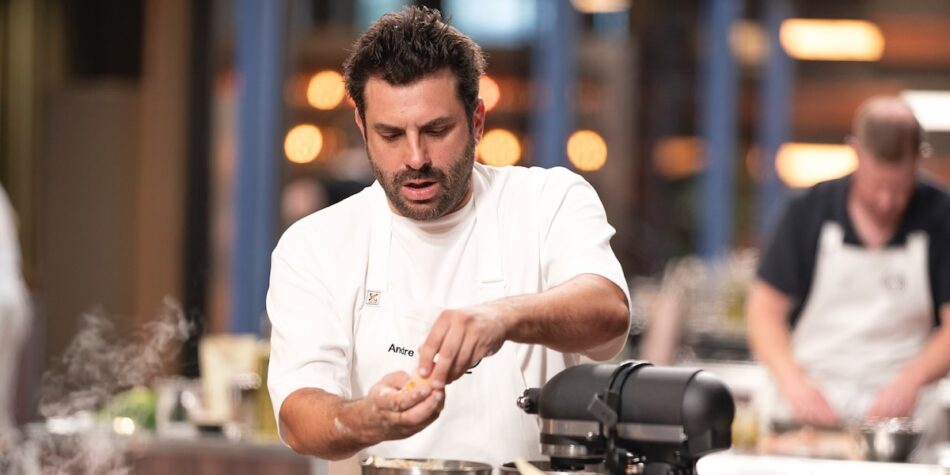 Andre cooking during episode 9 of MasterChef Australia. 
