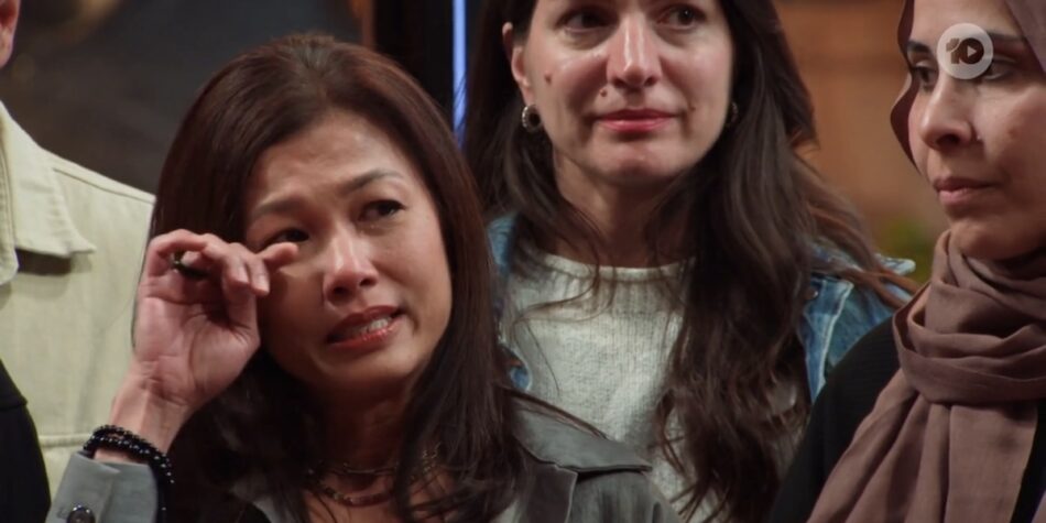 Audra in tears at Jimmy's MasterChef Australia elimination.