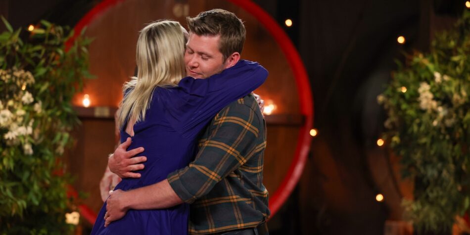 Bridget hugging Farmer Tom on FWAW.