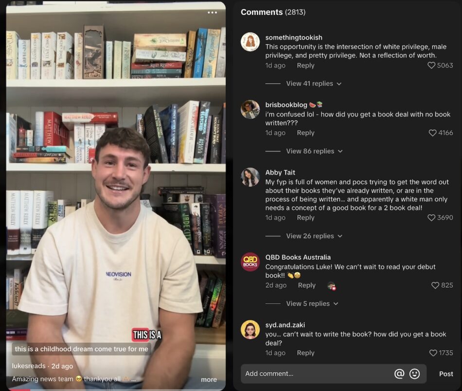 Luke Bateman's BookTok page.