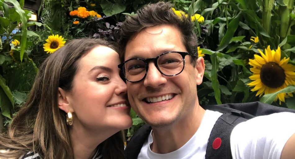 Georgie Tunny with her partner Rob Mills.