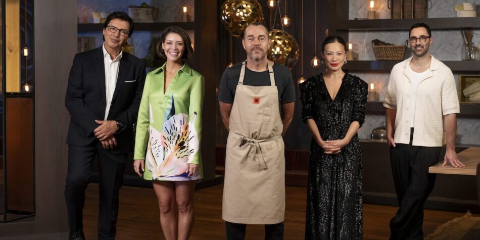 Shannon Bennett with the MasterChef judges.