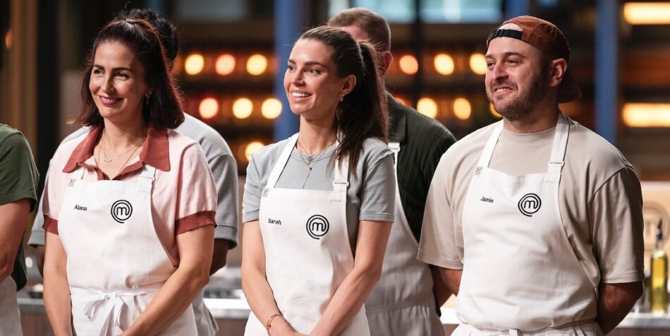 Alana, Sarah and Jamie in the elimination challenge.
