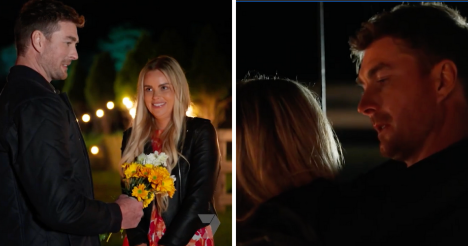 Farmer Wants A Wife's Thomas offers Clarette flowers