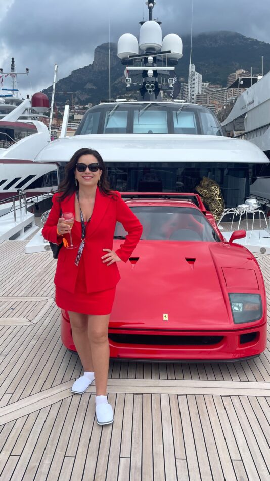 The Mega Super Yacht in Monaco, with its own Ferrari.