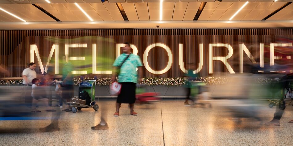 A passenger at Melbourne airport. Image: Ten.