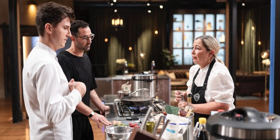 Rhiannon cooking for the masterchef judges