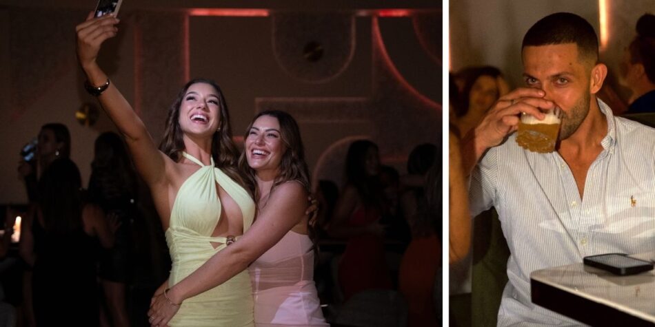 Teejay's ex Caitlynn (left) with Jasmine Stringer (right) and Teejay with a drink. Image: Supplied.