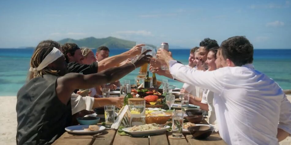 The Stranded on Honeymoon Island cast on the beach at Couple's Cove.