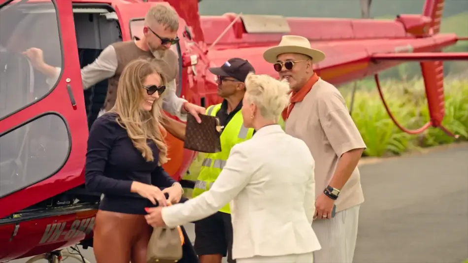 Billion Dollar Playground Guests arrive on a helicopter