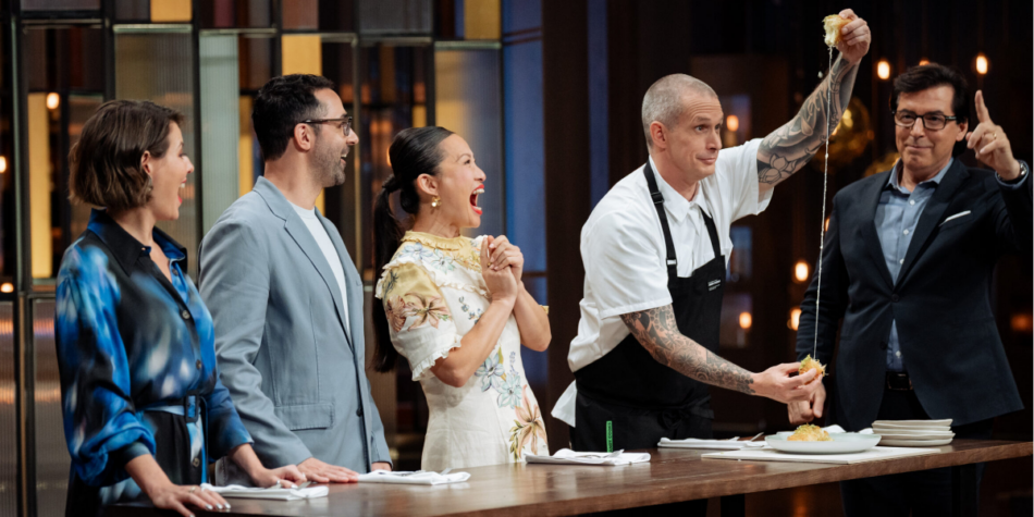 Andy Cooks demonstrates the ultimate cheese-pull on MasterChef.