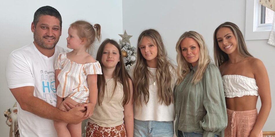 Mia Fevola with her family.