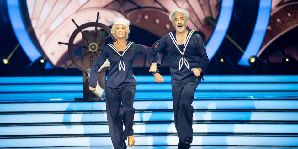 Ash-leigh Hunter and Shaun Micallef. Image: Seven.