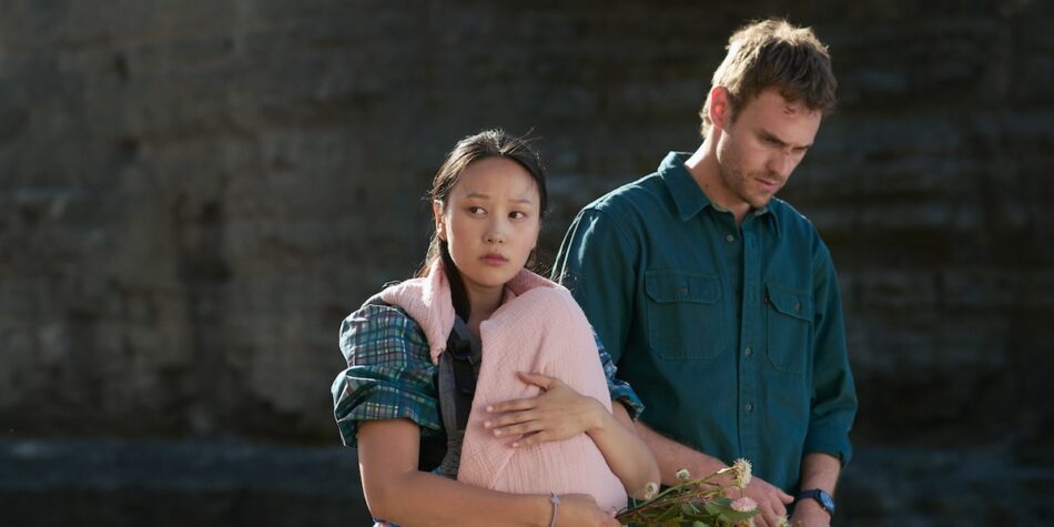 Yerin Ha and Charlie Vickers in The Survivors.