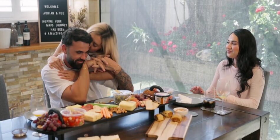 Adrian, Awhina and Cleo on MAFS.