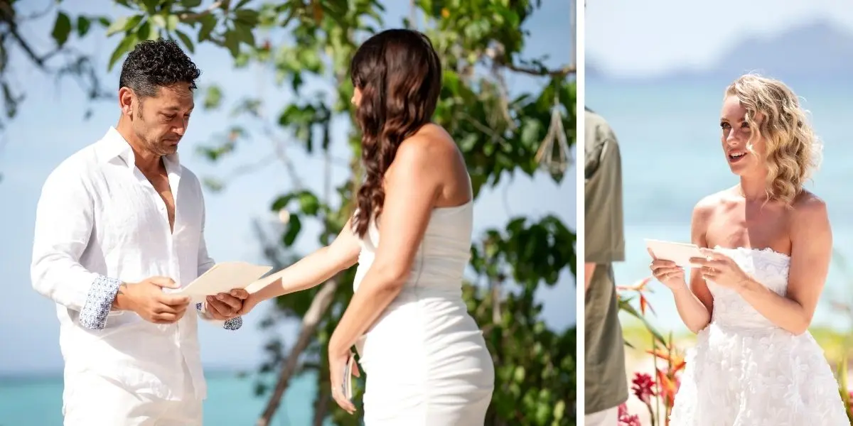 Amy, Chad and Georgia on Stranded on Honeymoon island