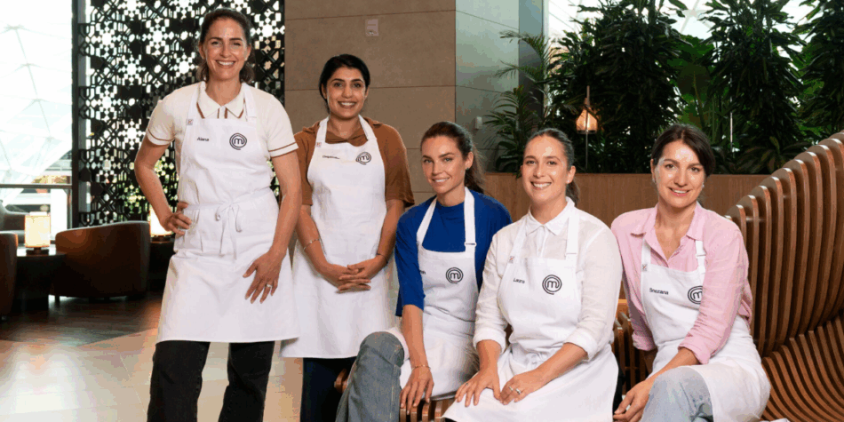 Alana, Depinder, Sarah, Laura and Snezana on MasterChef Australia 2025