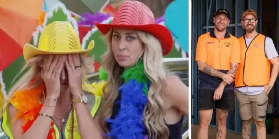 The Block's Mat and Robby share the real reason Han 'cracked the shits' about her house choice
