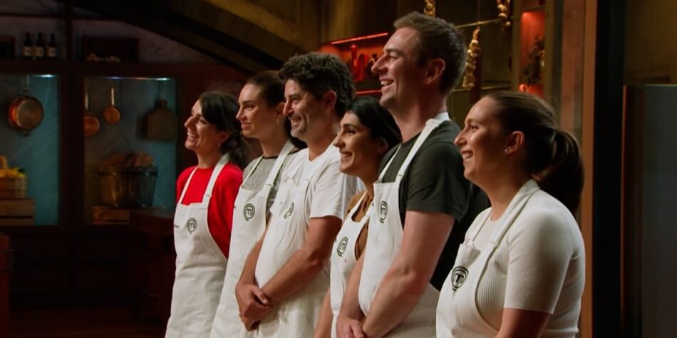 Snez, Sarah, Ben, Depinder, Callum and Laura on MasterChef