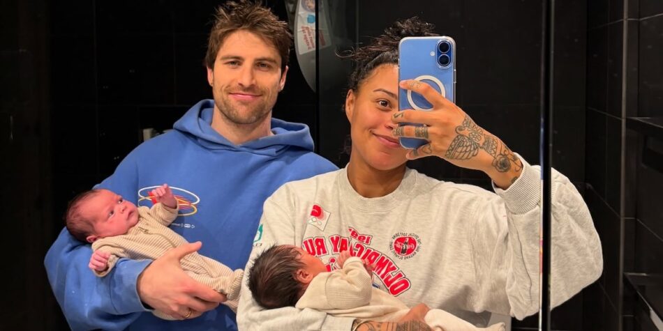 Morgan and Tom with their twin girls.