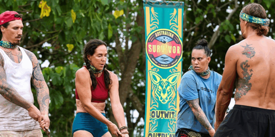 Luke Toki, Janine Allis, Kirby Bentley and David Genat on Survivor: Australia v The World