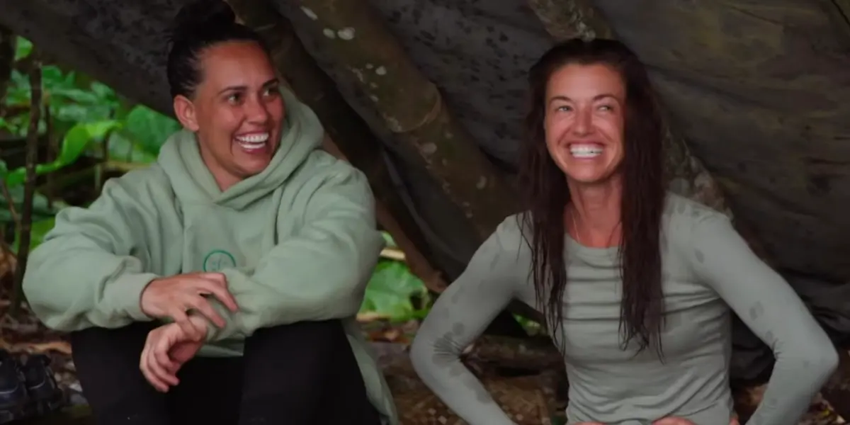 Kirby and Parvati at camp on Survivor